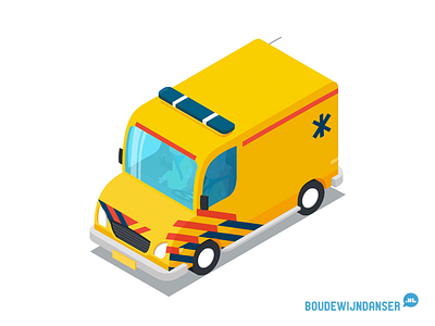 Isometric Ambulance dordrecht illustrator isometrie vector