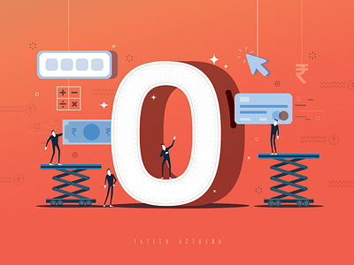 Collecting Payments business construction credit card illustration india money payment rupee ui vector web yatish asthana