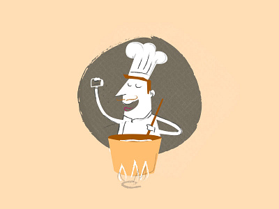 chef in action charity chef cooking drawing in action sketch