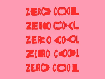 Zero Cool branding lettering logo logos pink red type