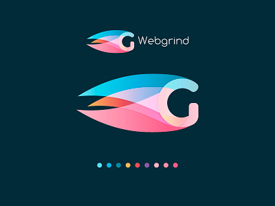 Webgrind logo concept creation g gradient logo mark motion process symbol type