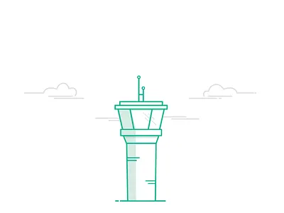 Control Tower green illustration monochromatic site spot illustrations vector