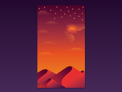 Desert design gradients illustration