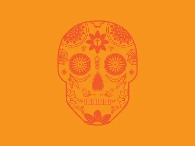 Calavera calavera dia de los muertos illustrator orange sugar skull