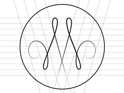 Logo M construct line font logo typography