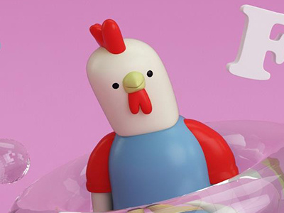 Pollo 3d cinema 4d illustration render