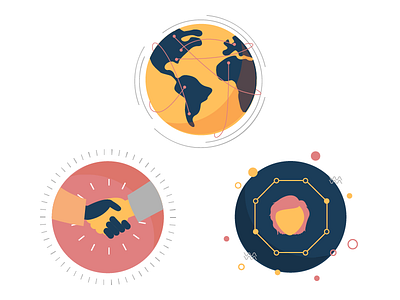 Web Illustrations connect earth globe handshake immigration migration network world