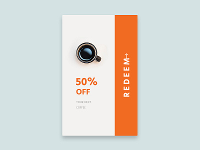 UI061 061 coffee coupon design minimal redeem ui