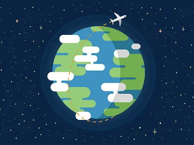 Traveling the World illustration travel world