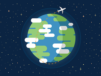 Traveling the World illustration travel world