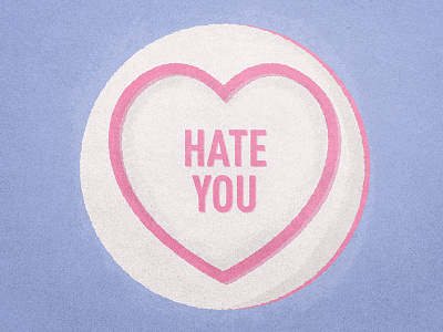 Love heart candy colour funny hate heart love rough sweets texture vector
