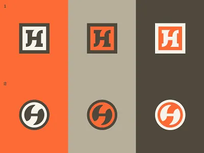HSco. - monogram 02.5 angle black circle geometric h logo monogram orange s square tan tilt
