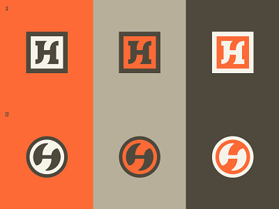 HSco. - monogram 02.5 angle black circle geometric h logo monogram orange s square tan tilt