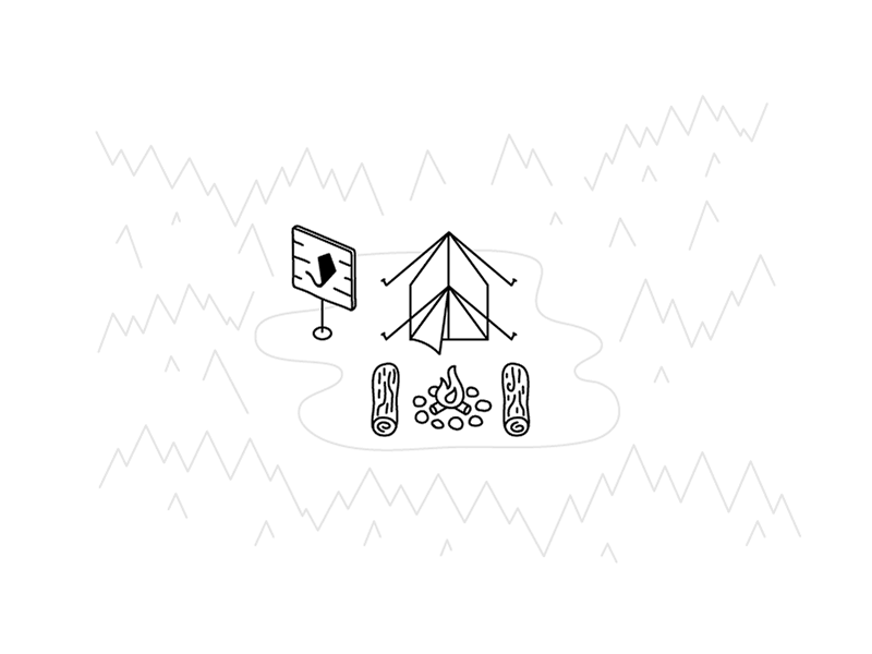 The town camp city design factory icon illustration map neighborhood park tent