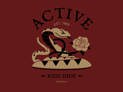 Active Snake Design graphics illustration snake t shirt design vector design