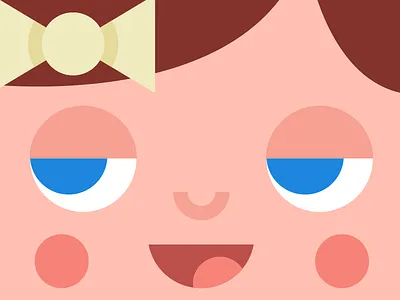 Olive Meriwether baby bow design flat girl illustration women