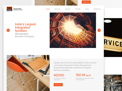 UDS facilities landing service ui ux website