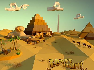 Low Poly Pyramid 3d 3dmax 3dsmax egypt lowpoly pyramid sfinx