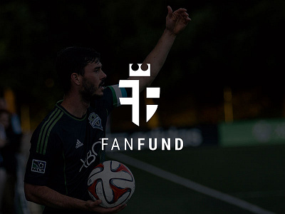 Fanfund Shot football logo design negative space