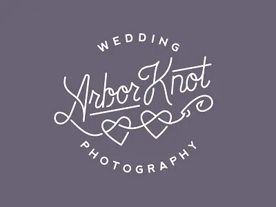Arbor Knot Logo heart hook know line script type wedding