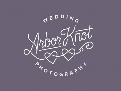 Arbor Knot Logo heart hook know line script type wedding