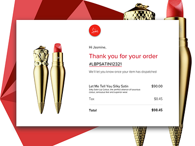 Daily UI 017: Email receipt dailyui email louboutins receipt