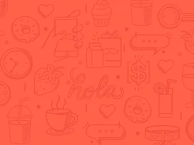 Rappi Icons coffe delivery donuts icons rappi time