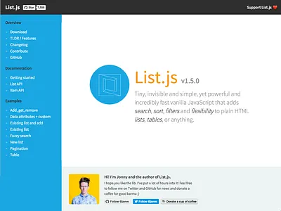 List.js site update website
