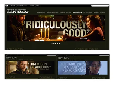 FOX Broadcasting art direction key art uiux website design