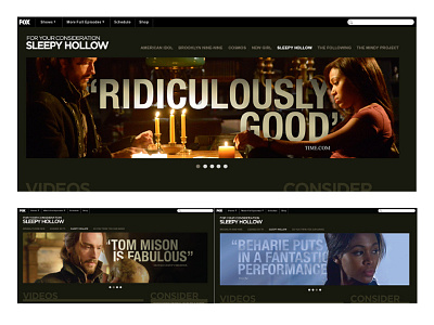 FOX Broadcasting art direction key art uiux website design