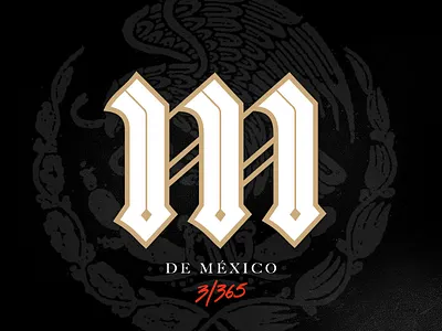 M de México gold hermosillo lettering m mexico