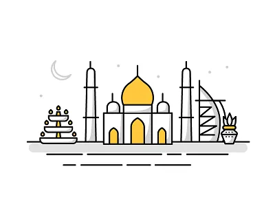 Middle East / India Landmark Icons india landmark lantern lights middle east taj mahal travel
