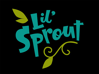 Lil' Sprout hand drawn type kids lettering t shirt design vector