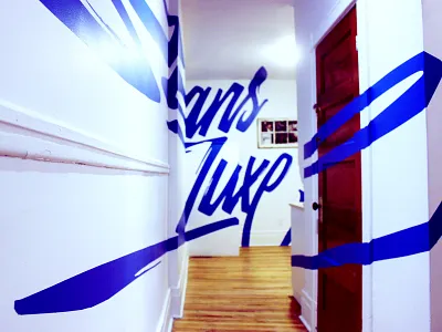 Sans Luxe anamorphic handlettering lettering mural
