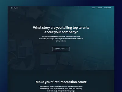 Bukapintu - Company Landing Page blue blue gradient gradient landing page minimal simplicity typography web design web development