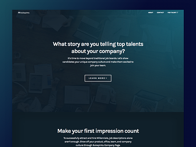 Bukapintu - Company Landing Page blue blue gradient gradient landing page minimal simplicity typography web design web development