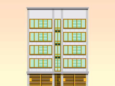 Monte Alban 125 architecture building design flat gradient graphics minimal