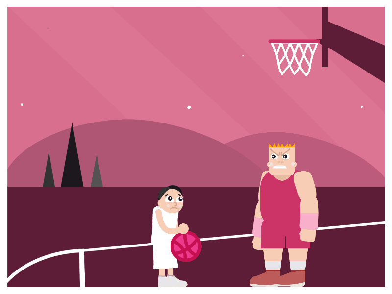 My dribbble first shot animation 2d animation basket ball cartoon character cute debut dribbble first shot gif hello illustration