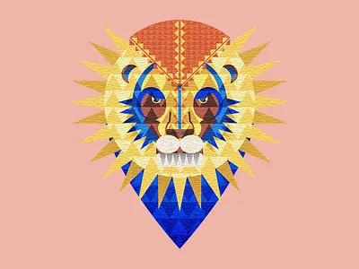Geometric Lion animal geometric illustration illustrator lion poster shapes
