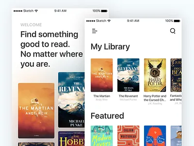 Books app books concept ios iphone minimalist white