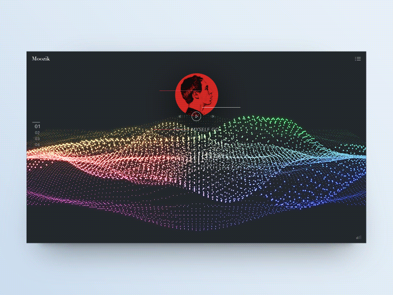 Play the music after effects animation clean dots minimalistic motion design music player music ui waves web