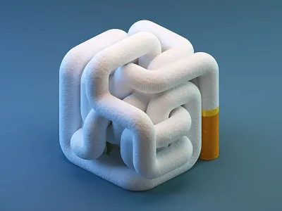 Stress 3d c4d illustration nerves smoke stress tangled