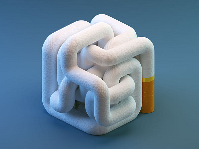 Stress 3d c4d illustration nerves smoke stress tangled