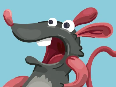 Look at my mouth! children book illustration mouse