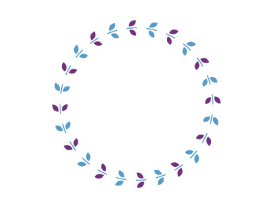 Pattern ring blue circle floral leaf leaves purple repeat ring rotate