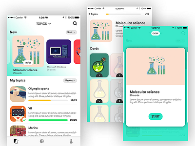 Microlearning mobile app android application cards ios learning mobile
