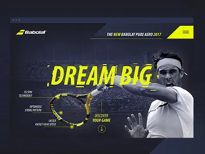 Babolat - Dream Big Concept branding concept creative custom dailyui design digital tennis typography ui ux web