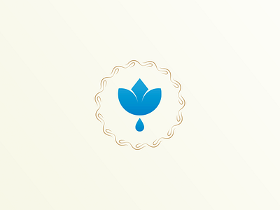 Beauty Center Logo beauty beauty center ivory sand shell spa water water lily wave