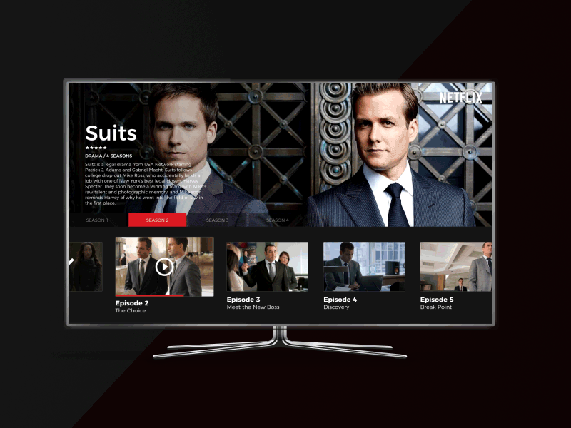 Netflix-App for SmartTV 025 dailyui dailyui025 netflix smarttv tv tvapp ui ux