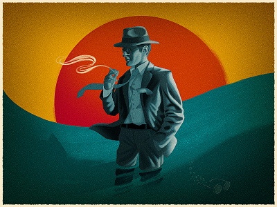 Chinatown actor character digital painting film illustration movie smoke sun texture tie water